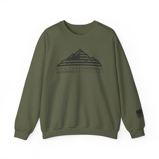 Mountain + Flag - Unisex Crewneck Sweatshirt